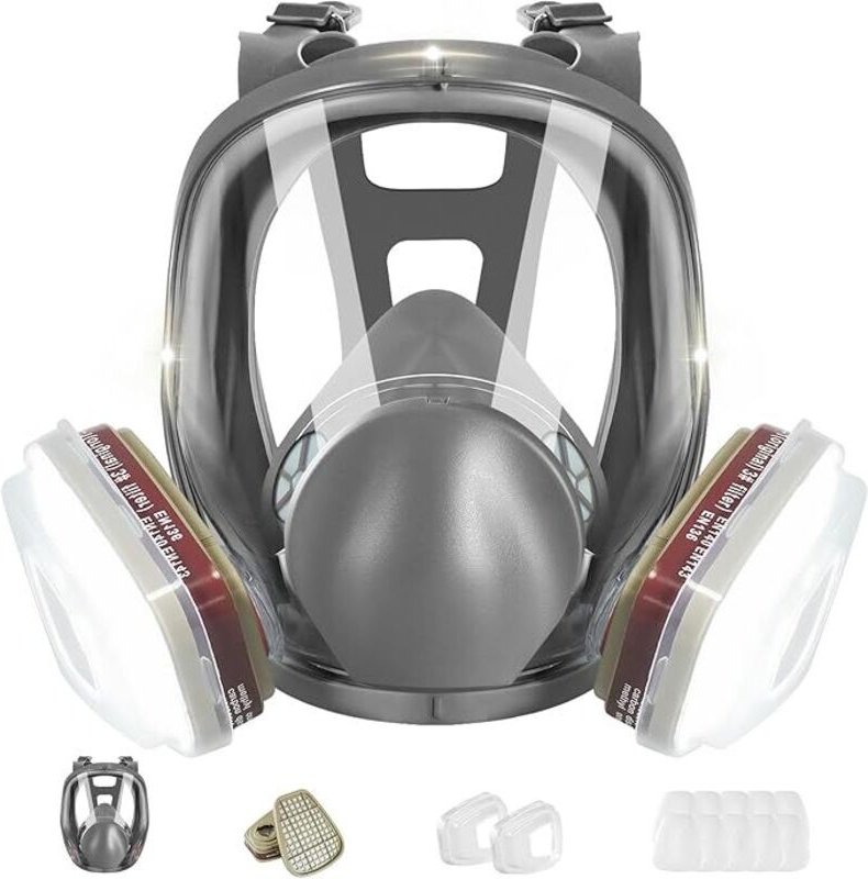 Wiederverwendbare Vollgesichtsmaske – 6800 Atemschutzmaske für Vollgesichtsabdeckung, geeignet zum Malen, zum Schutz vor...