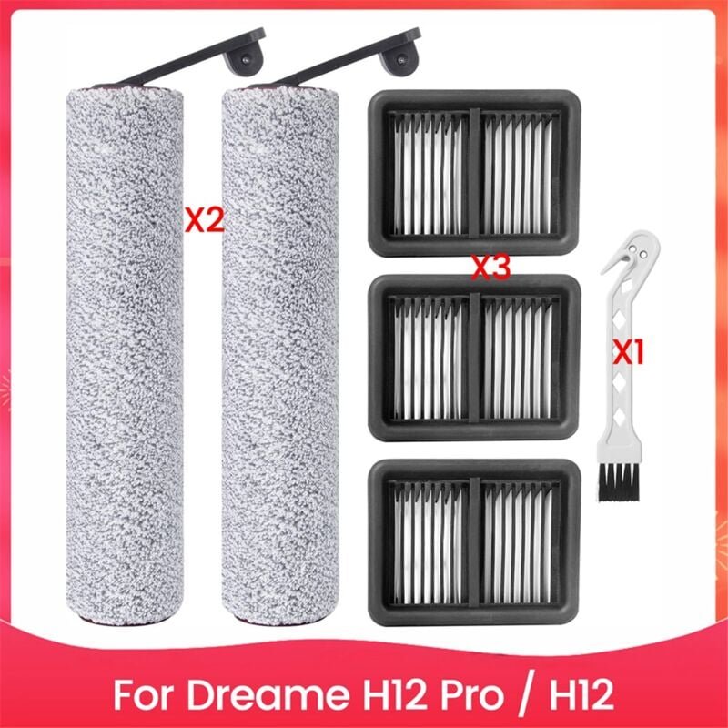 Für H12 Pro / Dual Cordless Nass- und Trockenstaubsauger Roller Pinsel HEPA-Filter Ersatz Teile