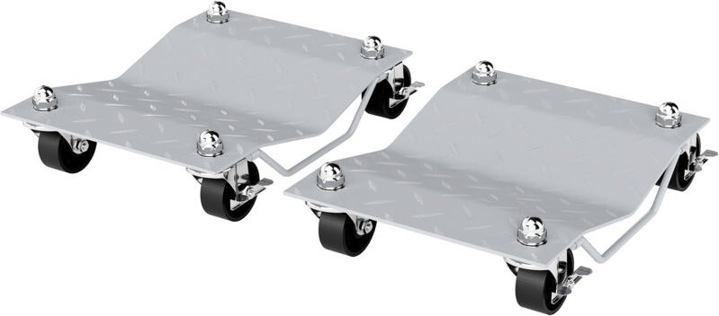 Rangierheber 2 Stücke Rangierhilfe Reifenwechsel Wagenheber mit 4 Rollen für Auto PKW Grau 40,5L x 30B x 13,5H cm