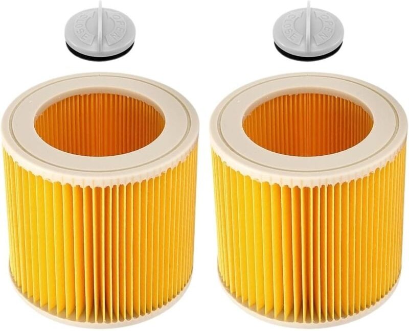 Ersatzfilterpatronen für Kärcher Nass- und Trockensauger WD2, WD3 und WD3P mit Reinigungsbürste