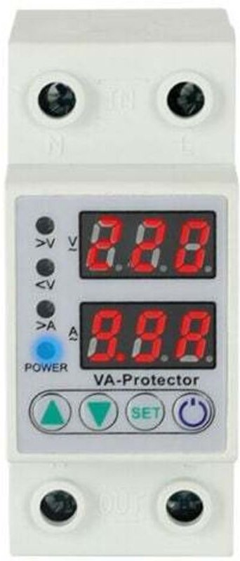 Einstellbarer Überspannungs- und Unterspannungsschutz auf der Schiene 63A Relais Überstromschutz LED-Anzeige für den Hau...