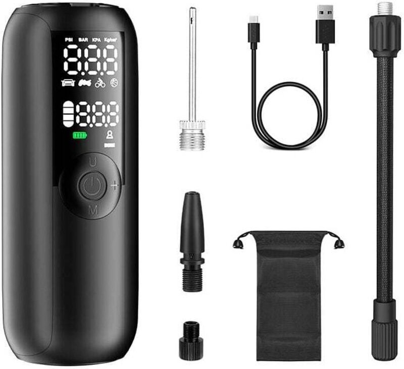 Gonfiatore per pneumatici auto senza fili, pompa per bicicletta da 150 PSI, compressore d'aria portatile per auto e bici...