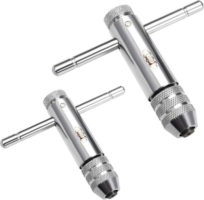 Verstellbarer Gewindebohrerschlüssel M3-M12 mit T-Griff und Halterung für manuelles Gewindeschneidzubehör