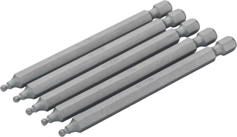 Bahco 1/4 Standard Schraubendreher Bits für 8 mm Sechskantschrauben mit Kugelkopf 89 mm - 2 Stk. pro Blisterpackung