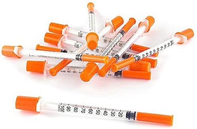 1-Ml-/Cc-Spritze mit 30G-0,5--Nadel - Orange Spritze (30G-13mm-100Er-Packung)