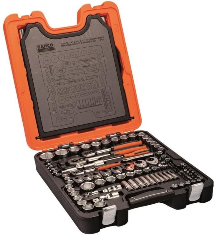 Bahco Steckschlüsselsatz 1/2", 1/4", 3/8" 138teilig S138