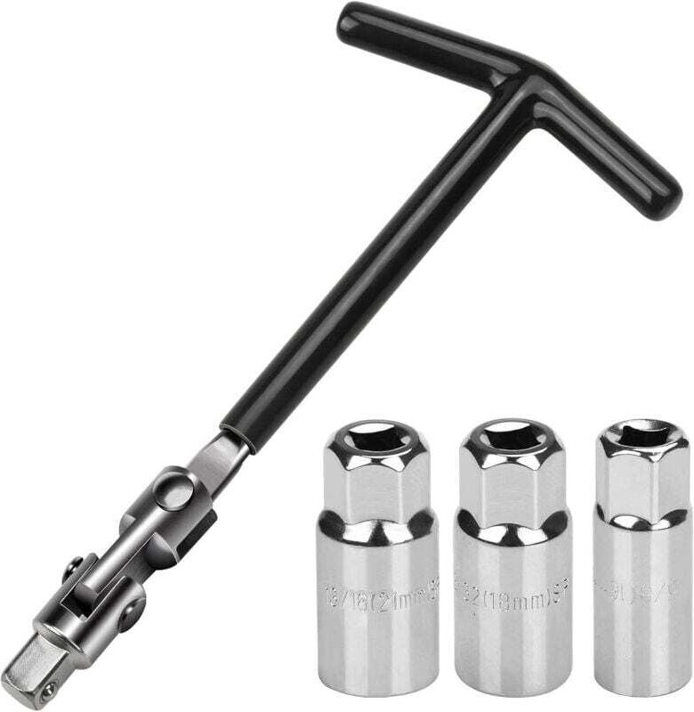 Jeu de 5 clés à bougies 16/18/21 mm - Universel pour voitures et motos - Extracteur de bougies