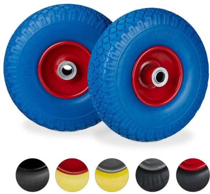 Set of 2 hand truck tyres steel rim