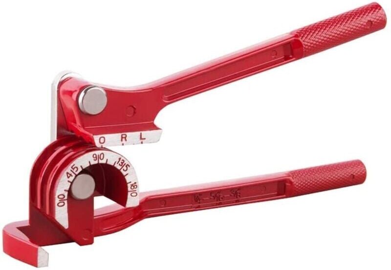 KZQ - 180-Grad-Rohrbieger für 1/4, 5/16 und 3/8 Zoll, Kupfer, Aluminium, dünner Edelstahl, Silber, Rot