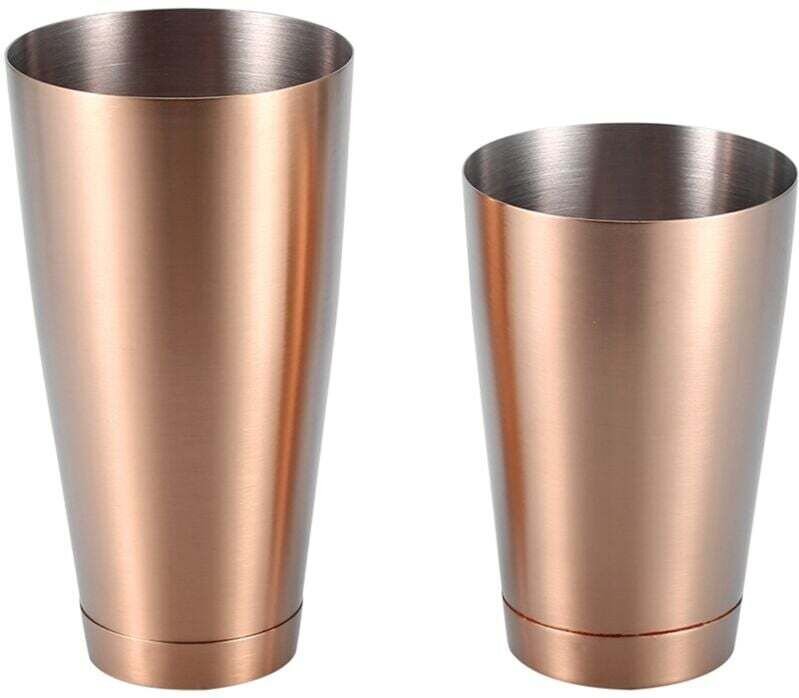 Vtizikl Boston Shaker Mixage barman en acier inoxydable 2 pièces (Or rose)