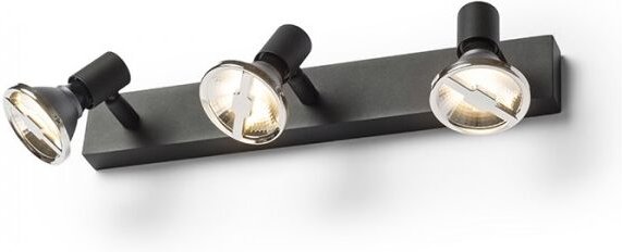 Trica iii Wandstrahler schwarz 230V GU10 3x25W