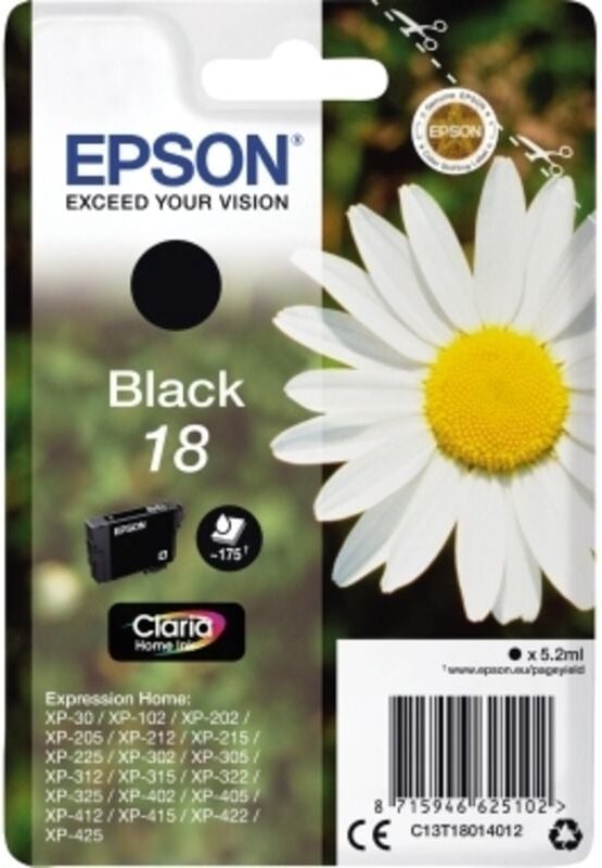 Thumbnail - Epson Daisy C13T18014012 Druckerpatrone 1 Stück(e) Original Standardertrag Schwarz