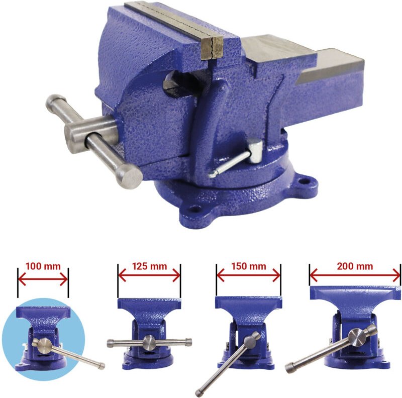 Bituxx Schraubstock Handschraubstock Werkbank Werkstatt Drehbar 360 Grad 100 mm mit Amboss
