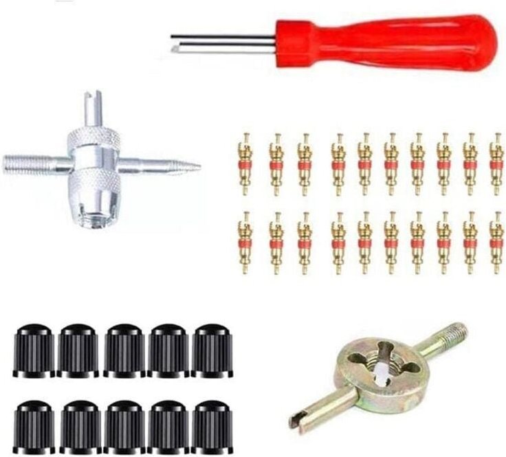 INHHUB 33-teiliges Werkzeug zum Entfernen von Reifenventilkernen, Auto-Ersatzventilkernzieher, Reifenreparaturset-INHHUB