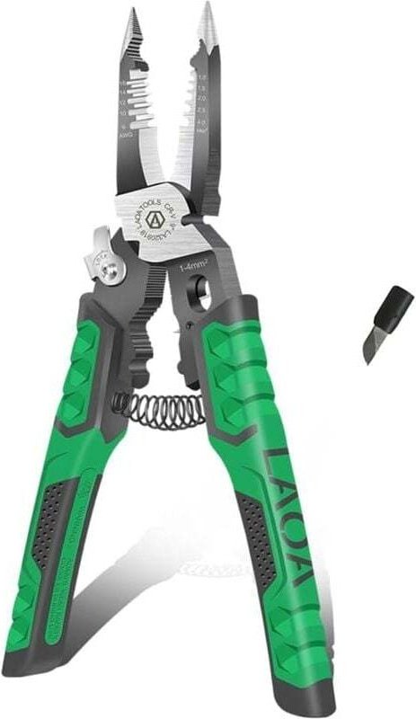 Odipie - Elektriker-Abisolierzange, 9-in-1-Multifunktions-Spitzzange zum Anziehen, Anziehen von Schrauben, Abisolieren, ...