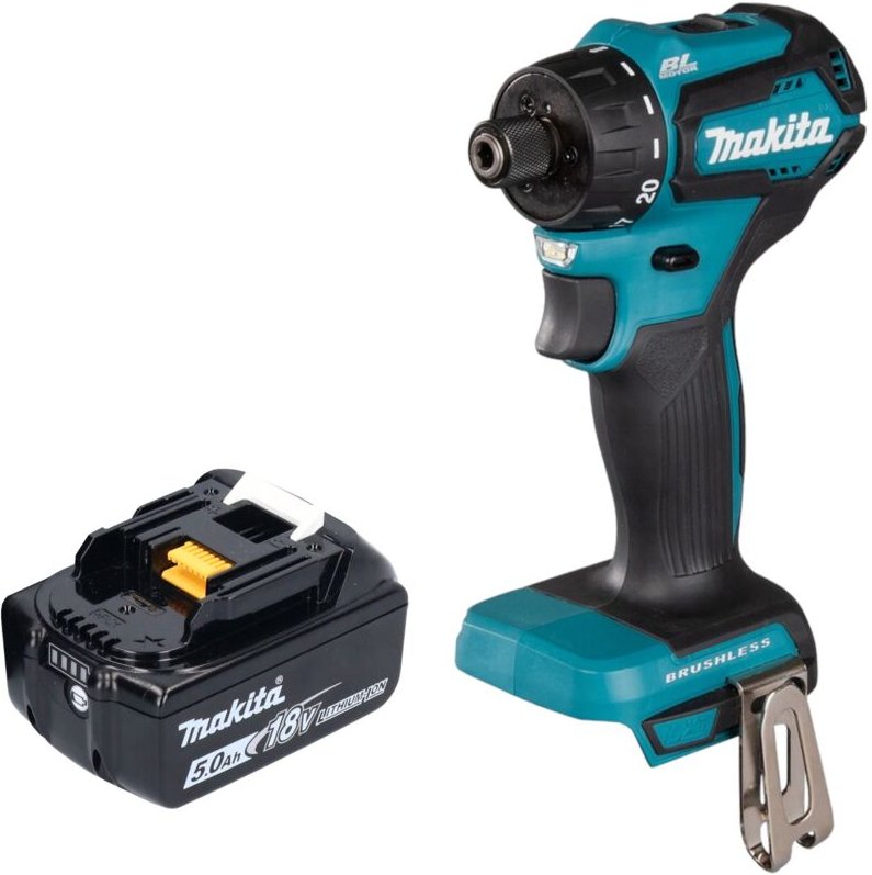 Makita DDF 083 T1 Akku Bohrschrauber 18 V 40 Nm 1/4'' Brushless + 1x Akku 5,0 Ah - ohne Ladegerät