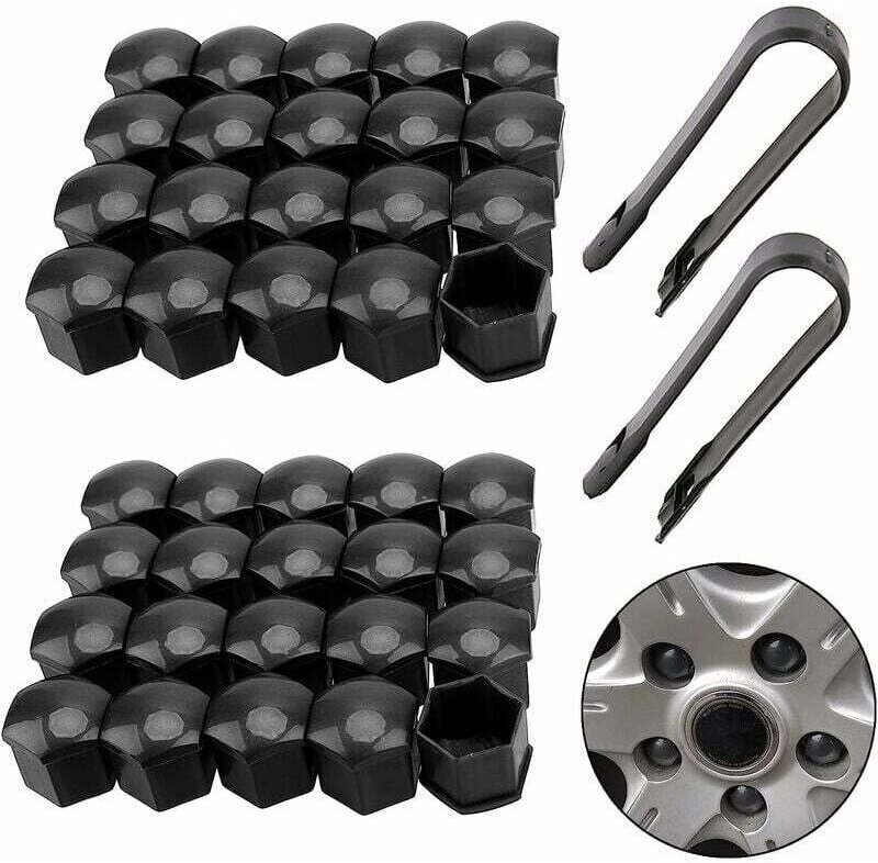 40 Stück universelle 17-mm-Radmutternabdeckungen, Sechskant-Schutzkappen für Radmuttern mit Demontagewerkzeug für Autos ...