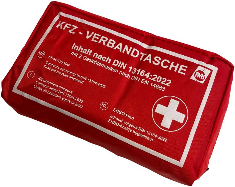 023511 KFZ-Verbandtasche 'rot' din 13164:2022 Verbandtasche Pkw din 13164 02-2022 1 Set - IWH