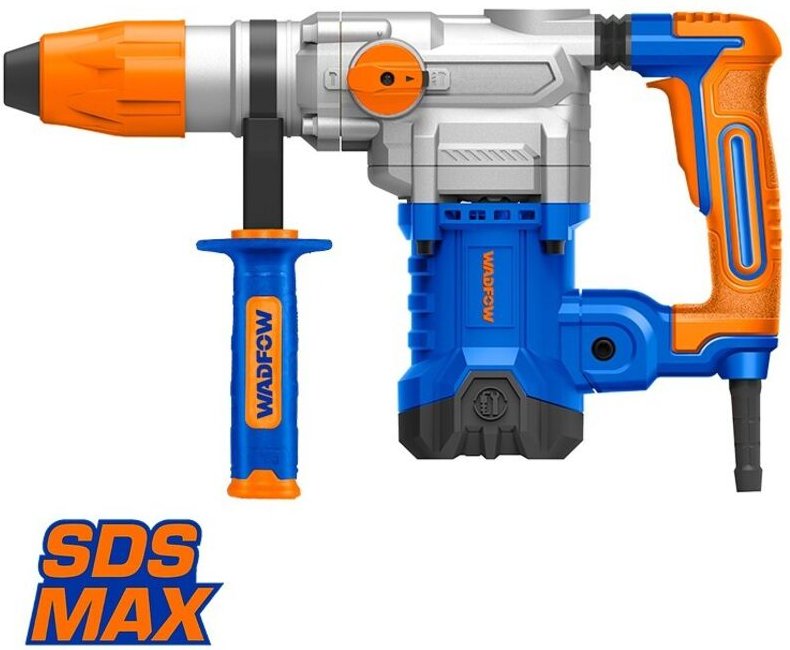 WADFOW 1600 W SDS MAX Bohrhammer, 3850 Schläge/min, vibrationsgedämpft, inkl. Bohrer und Meißel