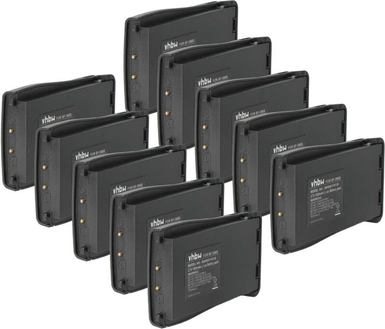 vhbw 10x Akku kompatibel mit Retevis H777 Funkgerät, Walkie Talkie (1500 mAh, 3,7 V, Li-Ion)