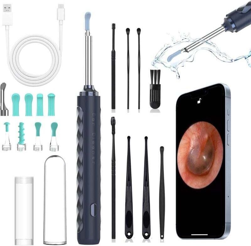 1080P HD 3,5mm IP67 Wasserdichte Ohr-Otoskop-Inspektionskamera mit 6 LED-Leuchten, Ohrreinigungswerkzeug, geeignet für i...