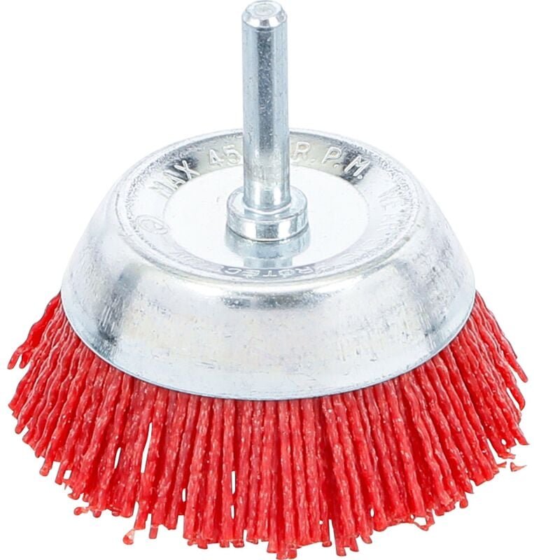 BGS TECHNIC Topfbürste, für Bohrmaschine und Akkuschrauber, Ø 75 mm, Nylon