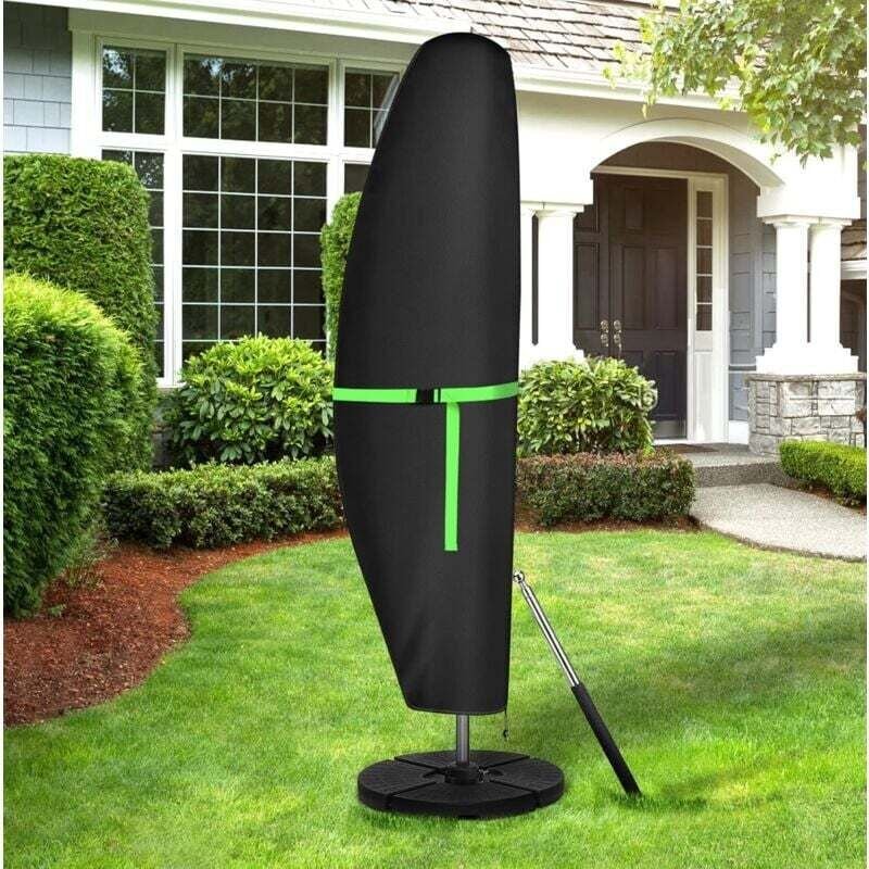 Vtizikl Housse de parasol avec manche, protection UV, coupe-vent, anti-poussière, imperméable, avec fermeture éclair, 21...
