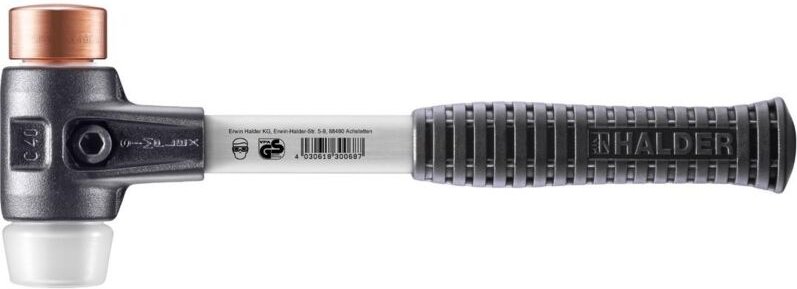 SIMPLEX-Schonhammer, Kupfer / Superplastik mit verstärktem Tempergussgehäuse und Fiberglasstiel D=40 mm 3747.040