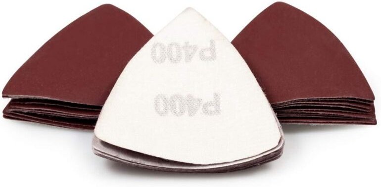 30 Stück 400er-Körnung 80 mm Klett-Schleifpapierblätter in Dreieckform für oszillierende Multifunktions-Detailschleifer