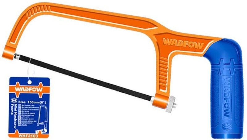 WADFOW 150 mm verstärkter Junior-Bügelsägenrahmen, kompakt, leicht und langlebig für Metalle