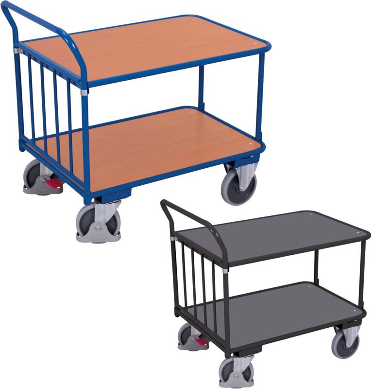 VARIOfit Schiebebügelwagen als Tischwagen 850x500mm Anthrazitgrau RAL 7016