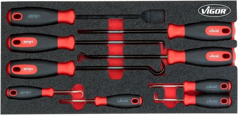 Haken- und Schaber Satz, Anzahl Werkzeuge: 9 - Vigor