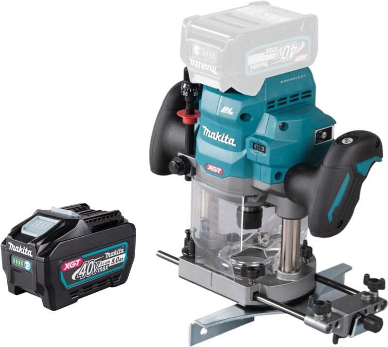 Makita RP 001 GT1 Akku Oberfräse 40 V max. 12 mm Brushless + 1x Akku 5,0 Ah - ohne Ladegerät