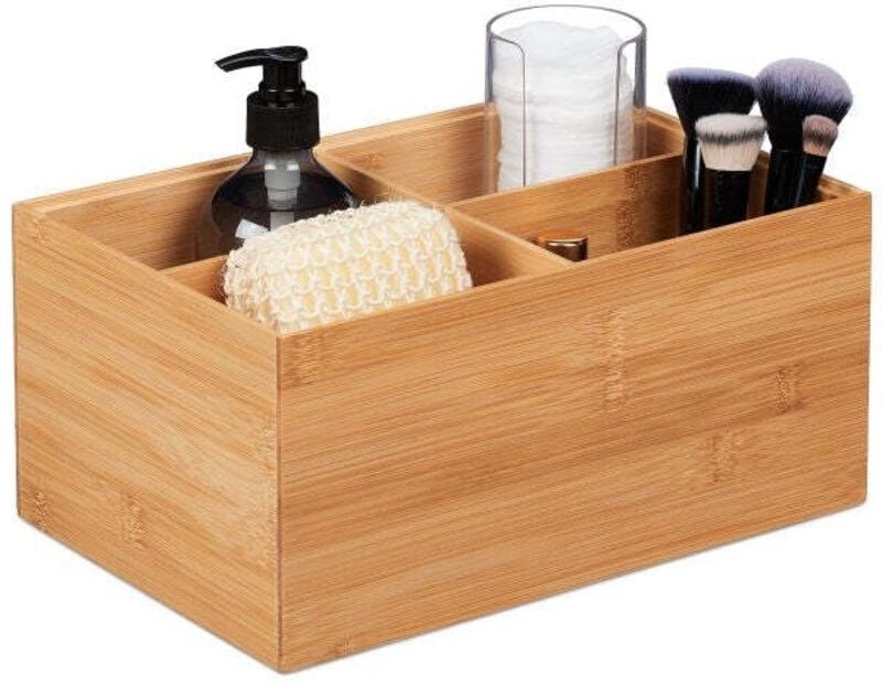 Bamboo storage box 4 compartments