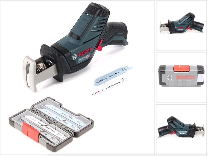 Bosch GSA 12V-14 Akku Säbelsäge 12 V + 20 tlg. Tough Box Sägeblätter - ohne Akku und Ladegerät