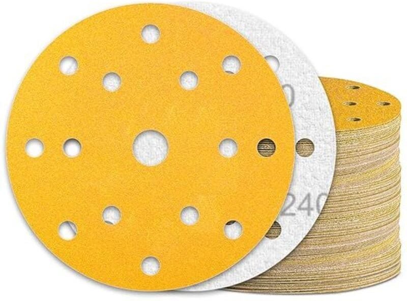 60 Stück 150-mm-Schleifscheiben, Körnung 240, 15 Löcher für Exzenterschleifer