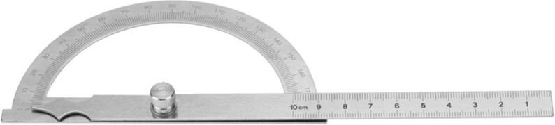 Winkelmesser aus Edelstahl, 0-180°, 15 cm Lineal, 120 x 150 mm