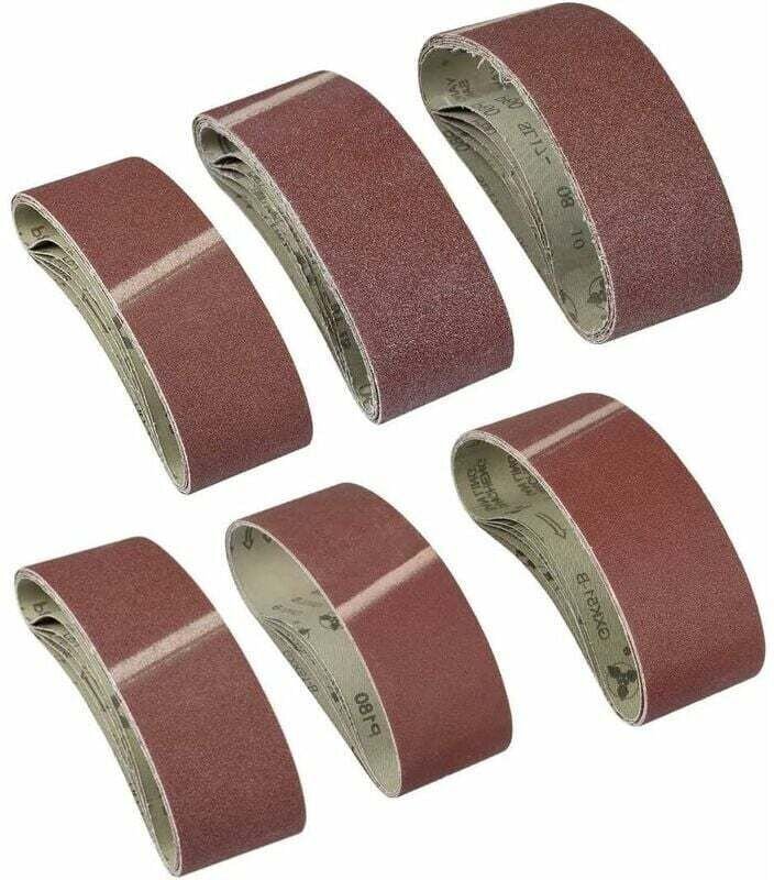 30 Stück Schleifband, 75 x 533 mm Tuch Tuch Schleifband 40/60/80/120/180/240 Körnung Aluminiumoxid Schleifpapier Power F...