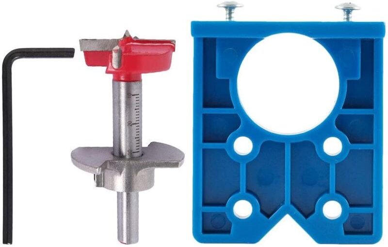 Linghhang - 35 mm Bohrlehre für verdeckte Scharniere, Scharnierlehre, Lochführungsbit, Bohrlehre, Lochschneider, Führung...