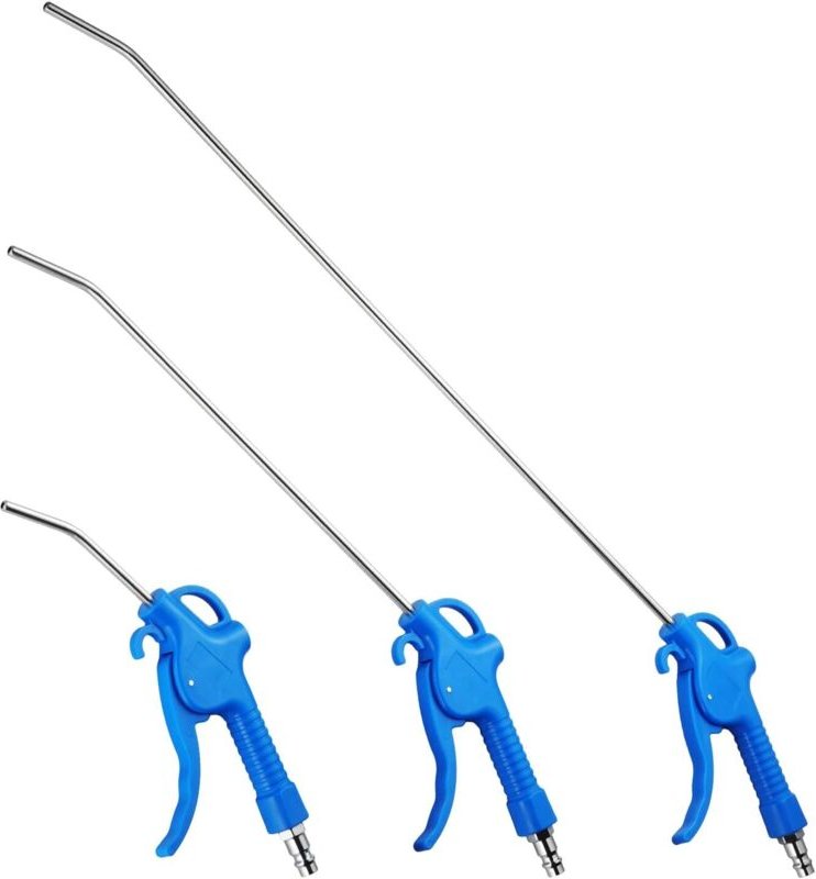 3 Stück Ausblaspistole Druckluft Set, Lang Druckluftpistole Pressluftpistole, Luftblaspistole Düse 95mm 295mm 490mm (bla...