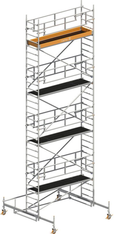 Thumbnail - Layher Rollgerüst Uni Standard P2 Safety Plus mit Doppelgeländer 9,38m AH