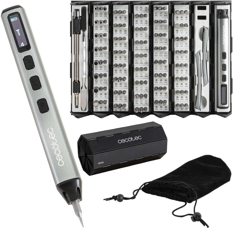 Cecotec Elektroschrauber PrecissionGyro 5000 Infinity Auto, Präzisionsschraubendreher-Set 128-teilig, inkl. Multi-Bits, ...