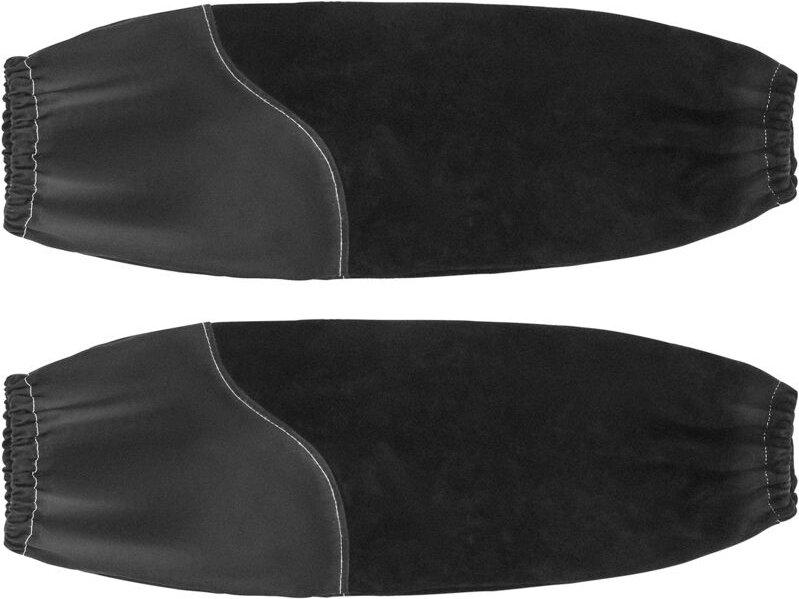 Mophorn Schweißerärmel, 533x95 mm, aus robustem Rindsleder und flammhemmender Baumwolle, Schutzärmel mit elastischen Bün...