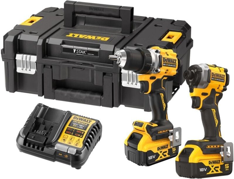 Dewalt - Akku-Kombopack DCK2051P2T, 18V: DCD800, DCF850, 2x 5,0 Ah und Ladegerät in tstak