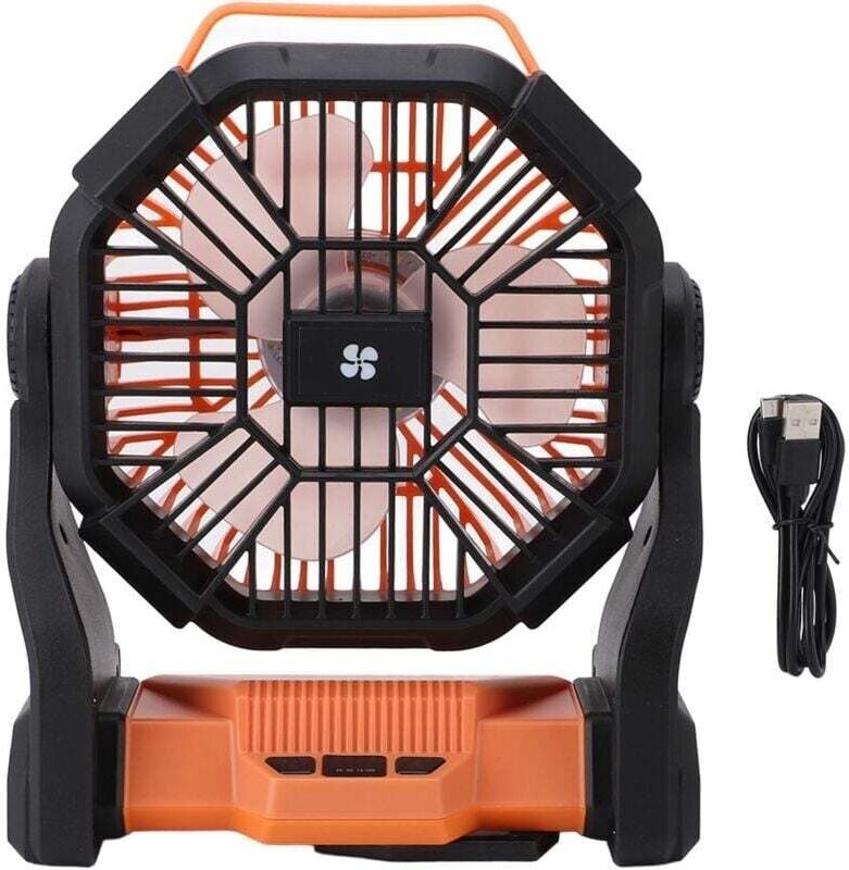 Vtizikl Ventilateur Batterie pour Camping 10400mAh, Puissant Silencieux avec Lumière LED , Ventilateur Rechargeable USB ...