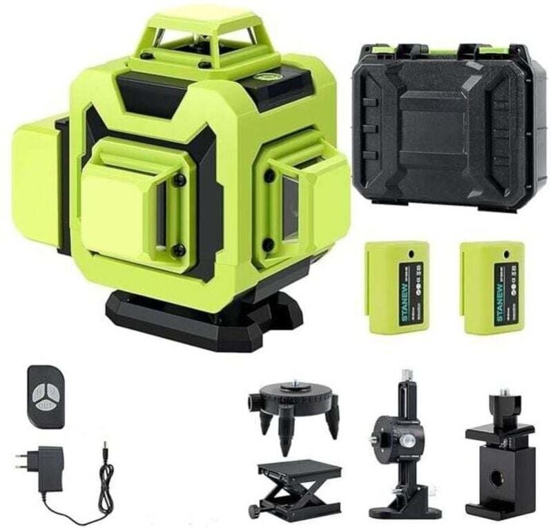 Aiperq - Nivel láser autonivelante de 360° para obras de construcción, 4D, 16 líneas, nivelación automática, soporte gir...