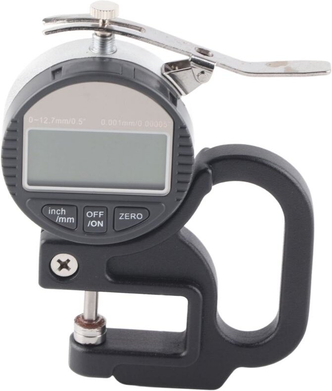 Digitales Dickenmessgerät für Papier, Leder und Stoff – Messwerkzeug – Messbereich: 0 bis 12,7 mm, 0,001 mm