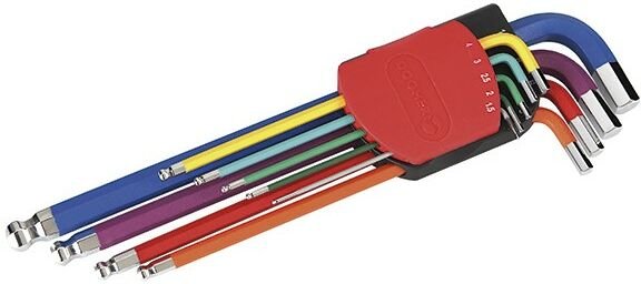 Sechskantschlüssel rot Satz 9tlg Dogher 605-069