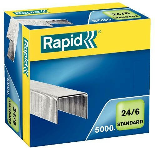 Bigbuy - Schachtel mit 5000 Heftklammern Typ 22/6 - 24/6 verzinkt für Tisch-/Bürohefter rapid