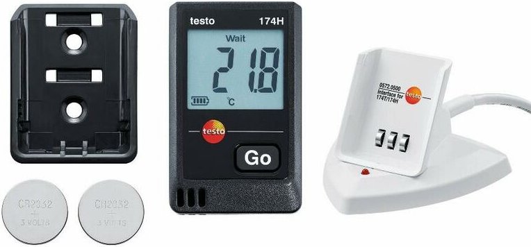 Testo - Mini-Luftfeuchtigkeits-/Temperaturrekorder mit usb 174H Set 0572 0566